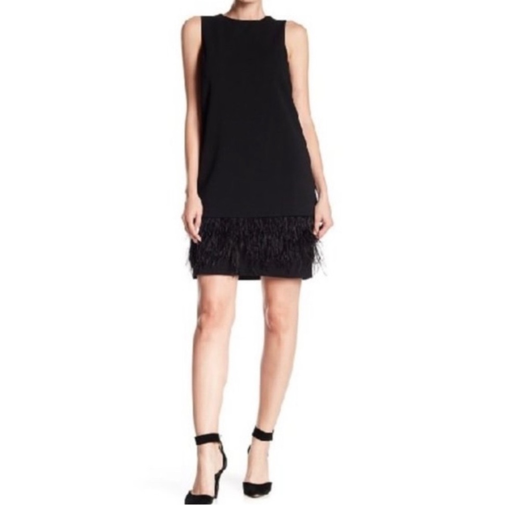 NWT Calvin Klein Feather Trim Cocktail Dress